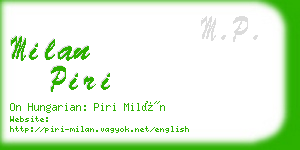 milan piri business card